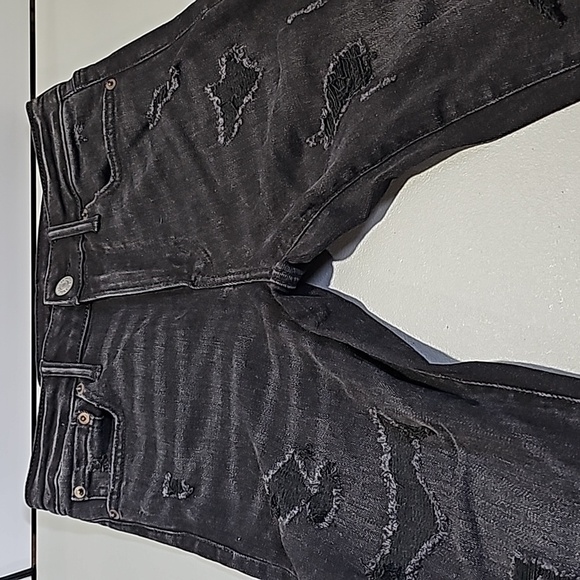 American Eagle next level flex black 30x30 stacked skinny jeans - Picture 5 of 8